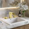 Cobbe Waterfall Bathroom sink Faucet for Vanity 3-Hole Installation 2-Handle Faucet with Pop-Up Drain Brushed Gold - 2 of 4