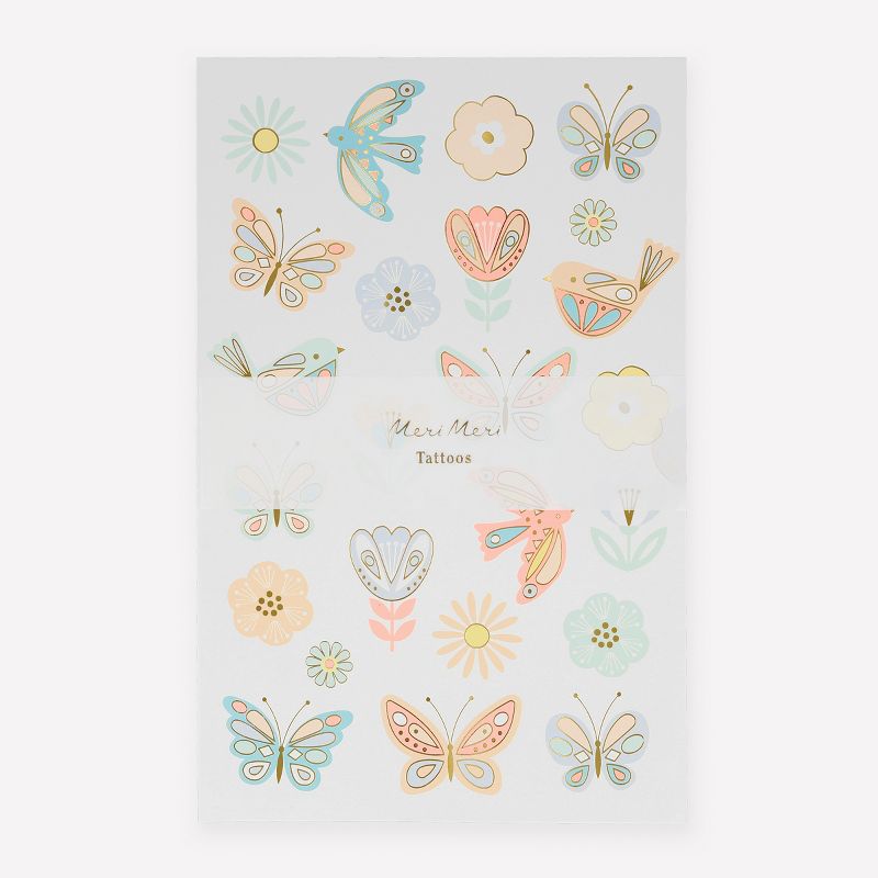 Meri Meri Birds & Butterflies Tattoo Sheets (Pack of 2), 1 of 3