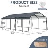 Heavy Duty Metal Carport with Galvanized Steel Roof, Carport Canopy for Driveway Car or Truck, Outdoor Metal Carport with Vertical Roof-Koiai - 4 of 4