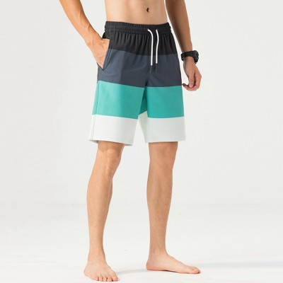Мужские шорты Alpine Swiss Mens Swim Shorts Beach Trunks Boardshorts Volley Shorts Quick Dry Swimwear Gray Green BoardShort Medium — фото 4