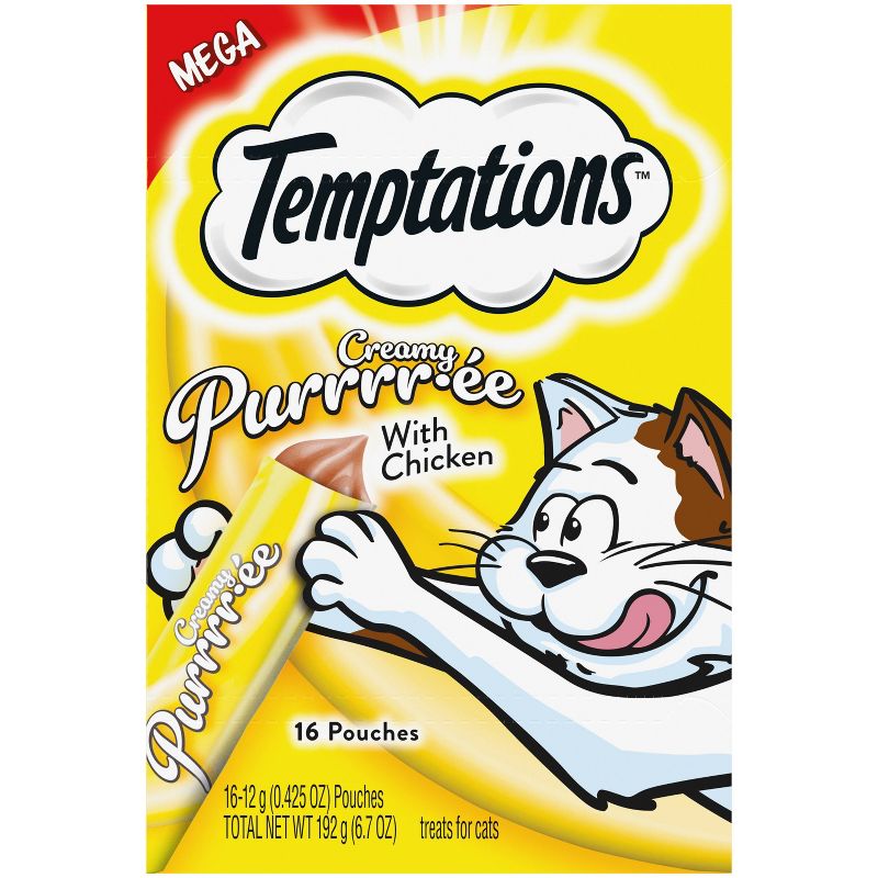 Temptations Creamy Puree with Chicken Lickable Squeezable Adult Cat Treats, 1 of 21