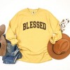 Simply Sage Market Women's Blessed Varsity Long Sleeve Garment Dyed Tee - 3 of 4
