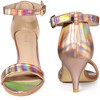Perphy Women's Open Toe Buckle Ankle Strap Kitten Heel Sandals - 2 of 4