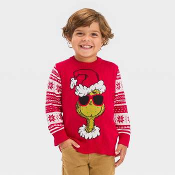 Toddler Boys' The Grinch Knitted Pullover Sweater - Red