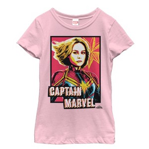 Girl's Marvel Captain Marvel Artistic Portrait T-Shirt - 1 of 3