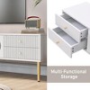 TV Stand, Modern Television Table for TVs Up to 80in, Wooden Center Media Console, Entertainment Center for Living Room, Bedroom, Office, White - 4 of 4