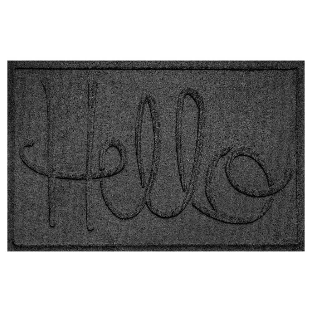 Photos - Doormat WaterHog 2'x3' Simple Hello Indoor/Outdoor  Charcoal