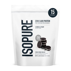 Isopure Low Carb 25g Whey Isolate Protein Powder - Cookies & Cream - 15 Servings - 16.9oz - 1 of 4