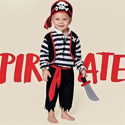 Joyfy Halloween Baby RolePlay Costume, Halloween Pirate Costume, Infant Pirate Outfit Set for Halloween Dress Up Party