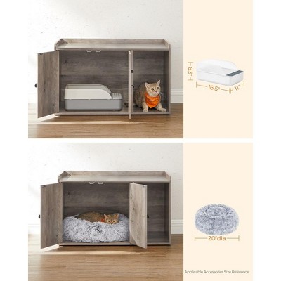 Greige Particleboard Modern Cat House Litter Box Enclosure