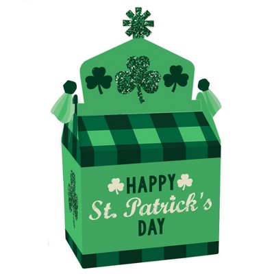 Big Dot of Happiness St. Patrick's Day - Treat Box Party Favors - Saint Patty's Day Party Goodie Gable Boxes - Set of 12