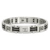 Black Bow Jewelry Men's Stainless Steel and Rubber Pathfinder 8.5 Inch Bracelet - 3 of 4