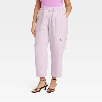 Women's Stretch Woven Cargo Pants - All In Motion™ Lavender 1X