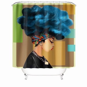 Pouch Girl Shower Curtains for Bathroom Waterproof Fabric Bath Curtain Durable Soft Stylish Bathroom Decor 72x72 Inch - 1 of 1