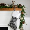 Northlight 19" Gray and White Reindeer and Snowflake Knit Christmas Stocking with Faux Fur Cuff - 2 of 4