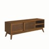ACEPANO 59 in. W Modern Rattan Media Console with Solid Wood Legs & Rattan Cabinet Doors-Light Brown - 2 of 4