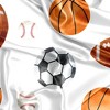 Sweet Jojo Designs Boy Satin Fitted Crib Sheet Watercolor Sports Theme Blue Brown and Orange - 2 of 4