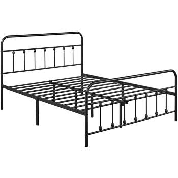 Yaheetech Iron Platform Bed Frame with High Headboard and Footboard