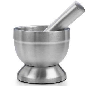 MEDca Pill Crusher – Stainless Steel Mortar and Pestle Set for Tablets and Pills, Non-Slip Medicine Grinder for Adults, Seniors, Pets - 1 of 4
