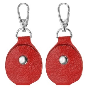 Unique Bargains Genuine Leather Portable Exquisite Design Key Fob 2 Pcs - 1 of 4