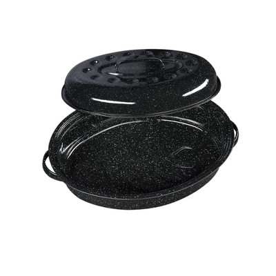 Granite Ware 15-Inch Black Speckled Covered Oval Roaster