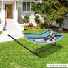 Gymax Porch Hammock with Detachable Outdoor Hammock with Wooden Spreader Bars Portable Hammocks with Hand Woven Cotton Ropes Suitable - 2 of 4
