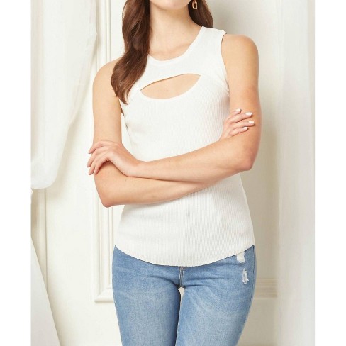 Women's Keyhole Sleeveless Tank - entro - image 1 of 4