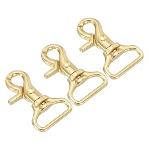 Unique Bargains Pure Brass Round Lobster Clasp Keychains for DIY Leather Craft 3 Pcs - 1 of 4