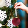 Aoibox 15 Pack Velvet Christmas Ornaments 3.15 Inch Shatterproof Multicolor Balls for Tree Fireplace Holiday Decor Red Green Brown - 4 of 4