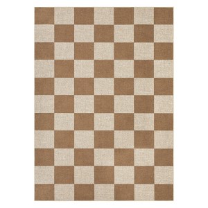 Washable Modern Living Room Rugs, Gingham Check Non Slip Bedroom Carpet, Geometric Checkered Indoor Floor Rugs for Dining Room - 1 of 4