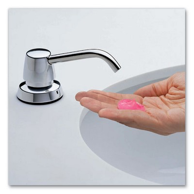 Chrome and Plastic Deck Mount Manual Soap Dispenser, 34 oz