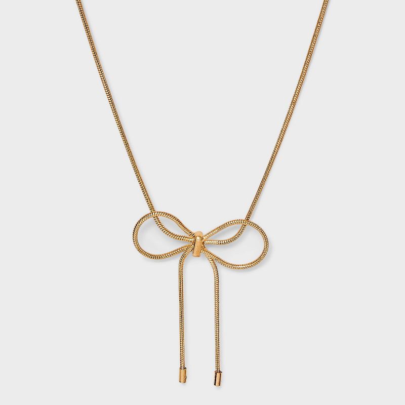 Snake Chain Bow Choker Necklace - Wild Fable&#8482; Gold, 1 of 7