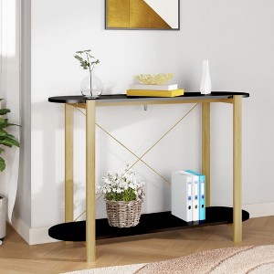 vidaXL Console Table Black 43.3 in.x15 in.x29.5 in. Engineered Wood - 1 of 4
