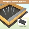 Costway Kids Sandbox Outdoor Wooden Sandpit w/ Bottom Liner Creative Cooking Area - 4 of 4