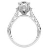 Pompeii3 1 1/10Ct Vintage Diamond Moissanite Halo Engagement Ring White Yellow Rose Gold - 3 of 4