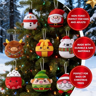 Hanging Mini Plush Advent Calendar with 24 Holiday Characters for Christmas Trees