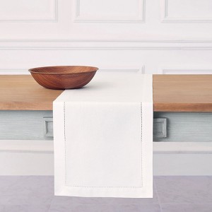 Solino Home Cotton and Linen Hemstitch Table Runner - 1 of 4