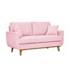 2-Seater Corduroy Mid-Century Sofa with Flared Arms, Solid Wood Frame and 2 Throw Pillows for Apartment or Small Living Room - 2 of 4