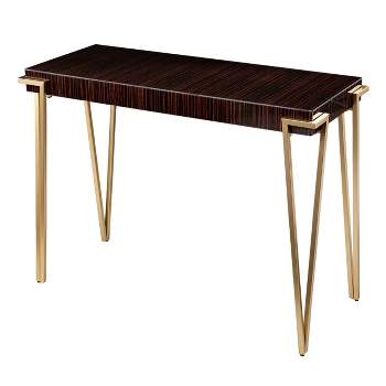 Capkya Console Table Brown/Gold - Aiden Lane