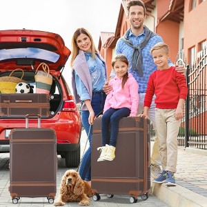 KWPZQEB Luggage Sets of 3, Lightweight Travel Luggage with Expandable, Spinner Wheels & TSA Lock,  Carry-On & Large Checked Luggage, 20"/24"/28" - 1 of 4