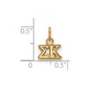 Black Bow Jewelry 14k Yellow Gold Plated Sterling Silver Sigma Kappa Greek Life Extra Small Pendant - 2 of 3