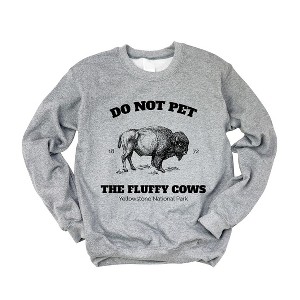 Simply Sage Market Women's Graphic Sweatshirt Yellowstone Fluffy Cows - 1 of 4