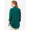 Woman Within Plus Size Three-Quarter Sleeve Peachskin Button Front Shirt - 3 of 4
