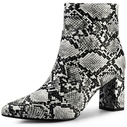 Black and shop white snake boots