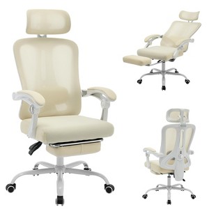 Ergonomic Office Chair - Home Desk Chair with Footrest, High-Back Mesh Computer Chair with Headrest Adjustable Lumbar Support - 1 of 4