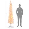 7' Prelit Christmas Trees, Pencil Artificial Christmas Tree with Colorful Surface Branches, Colorful LED Lights - 3 of 4