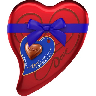 Dove Valentine's Day Milk Chocolate Truffles Heart Gift Box Valentine Candy Tin - 2.72oz