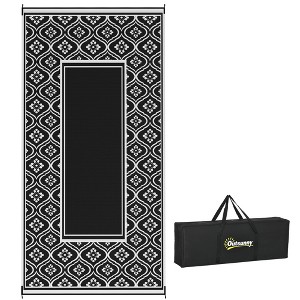 Outsunny Outdoor Patio Rug, Large Camping Carpet with Carrying Bag, Waterproof Plastic Straw, Reversible, Gourd Border - 1 of 4