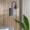 Industrial Wall Light with Clear Glass Shade, Vintage Black Lantern Light Fixture for Indoor Outdoor Use - 3 of 4