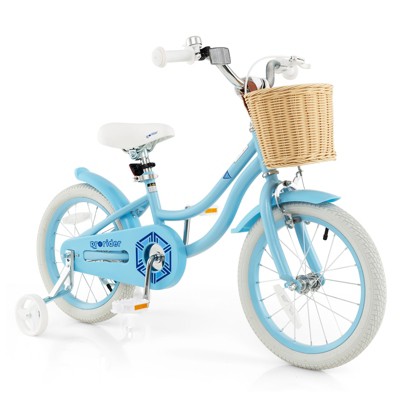 Infans 16" Kid’s Bike with Training Wheels Adjustable Handlebar Seat Handbrake Blue